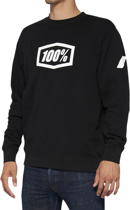 100% Icon Long-Sleeve Fleece Sweatshirt - Black - Medium 20026-00001