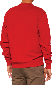 100% Icon Long-Sleeve Fleece Sweatshirt - Red - Medium 20026-00011