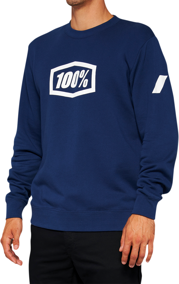 100% Icon Long-Sleeve Fleece Sweatshirt - Navy - Small 20026-00015