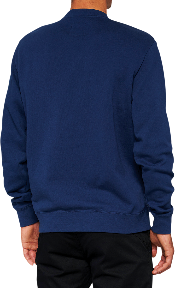 100% Icon Long-Sleeve Fleece Sweatshirt - Navy - Small 20026-00015
