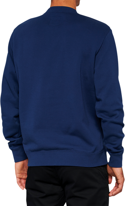 100% Icon Long-Sleeve Fleece Sweatshirt - Navy - Small 20026-00015