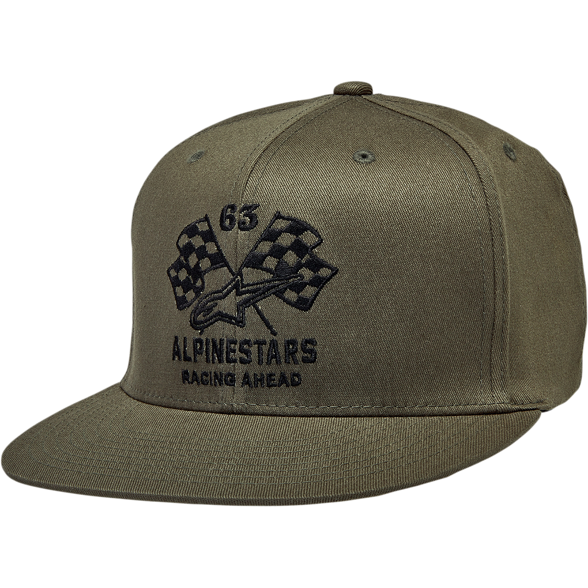 ALPINESTARS Double Check Flat Bill Hat - Military/Black - Small/Medium 1212812306910SM