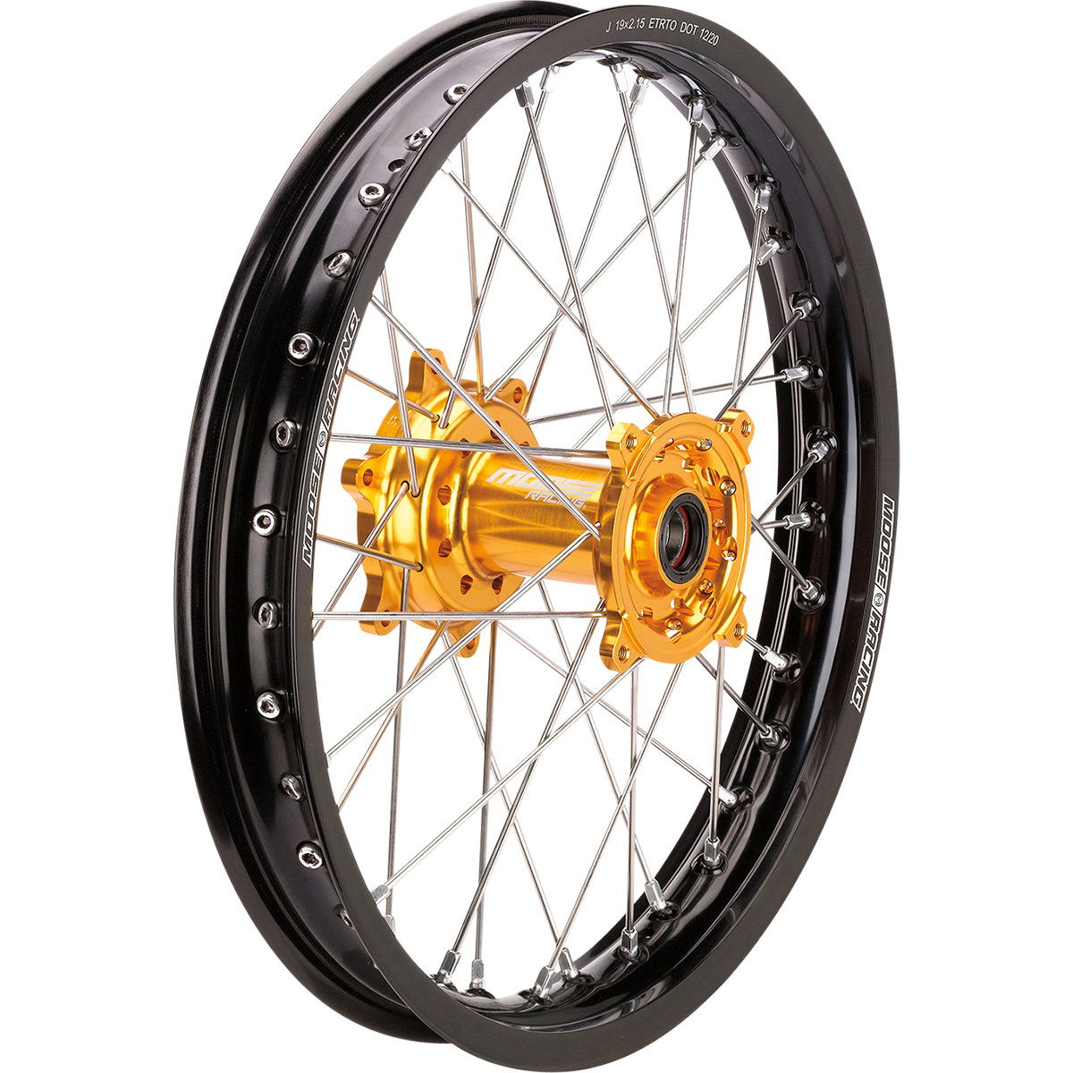 MOOSE OFFROAD Wheel Assembly - SX-1 - Complete - Rear - Black Wheel/Gold Hub - 19x2.15 - Suzuki RM-Z 250/450 SR-21519-BKGD