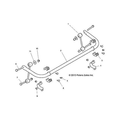 Polaris RZR Stabilizer Bar Linkage Assembly, Genuine OEM Part 1543205, Qty 1
