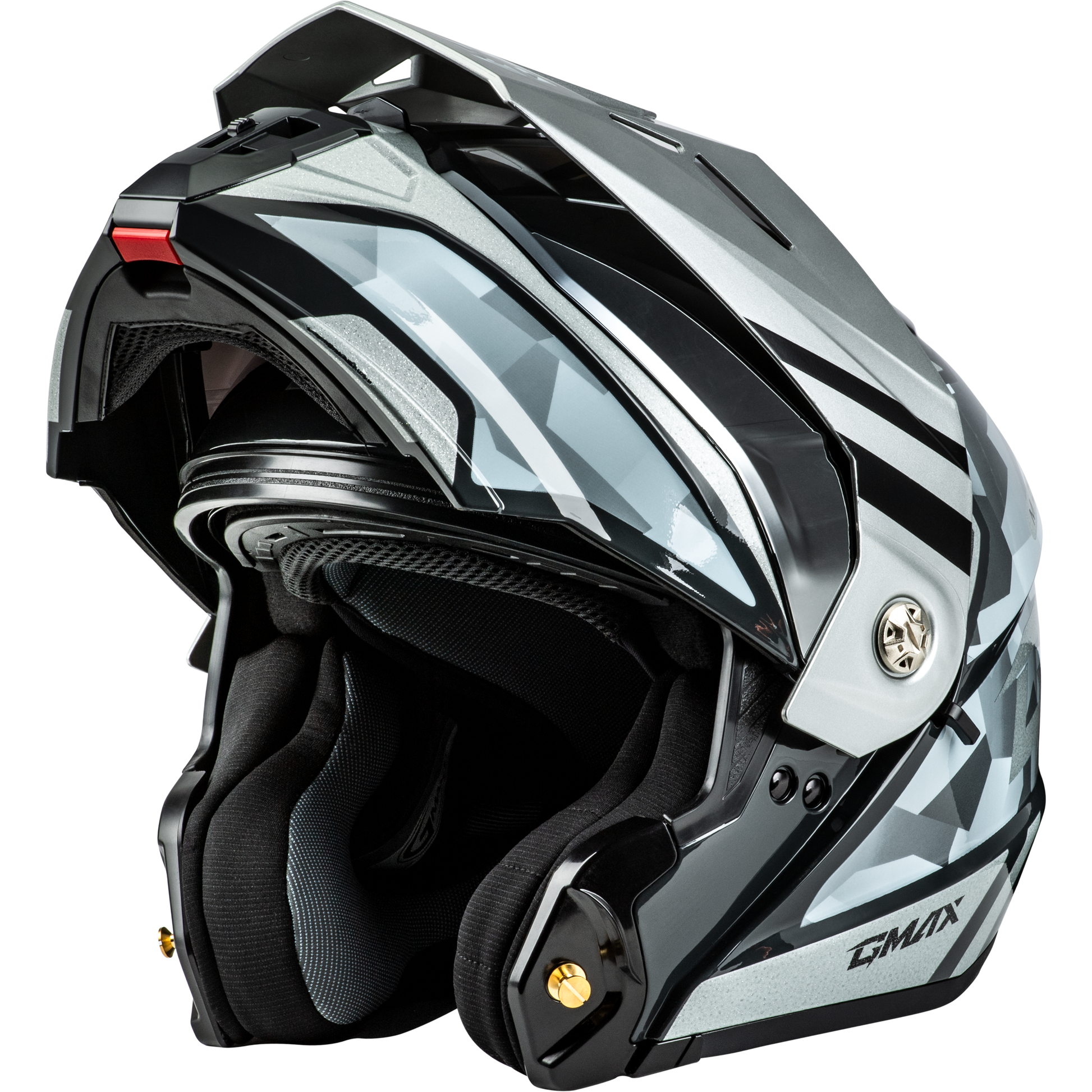 Md 74 Striker Modular Helmet W Slvr Shield Slvr/Blu Mtlc Md