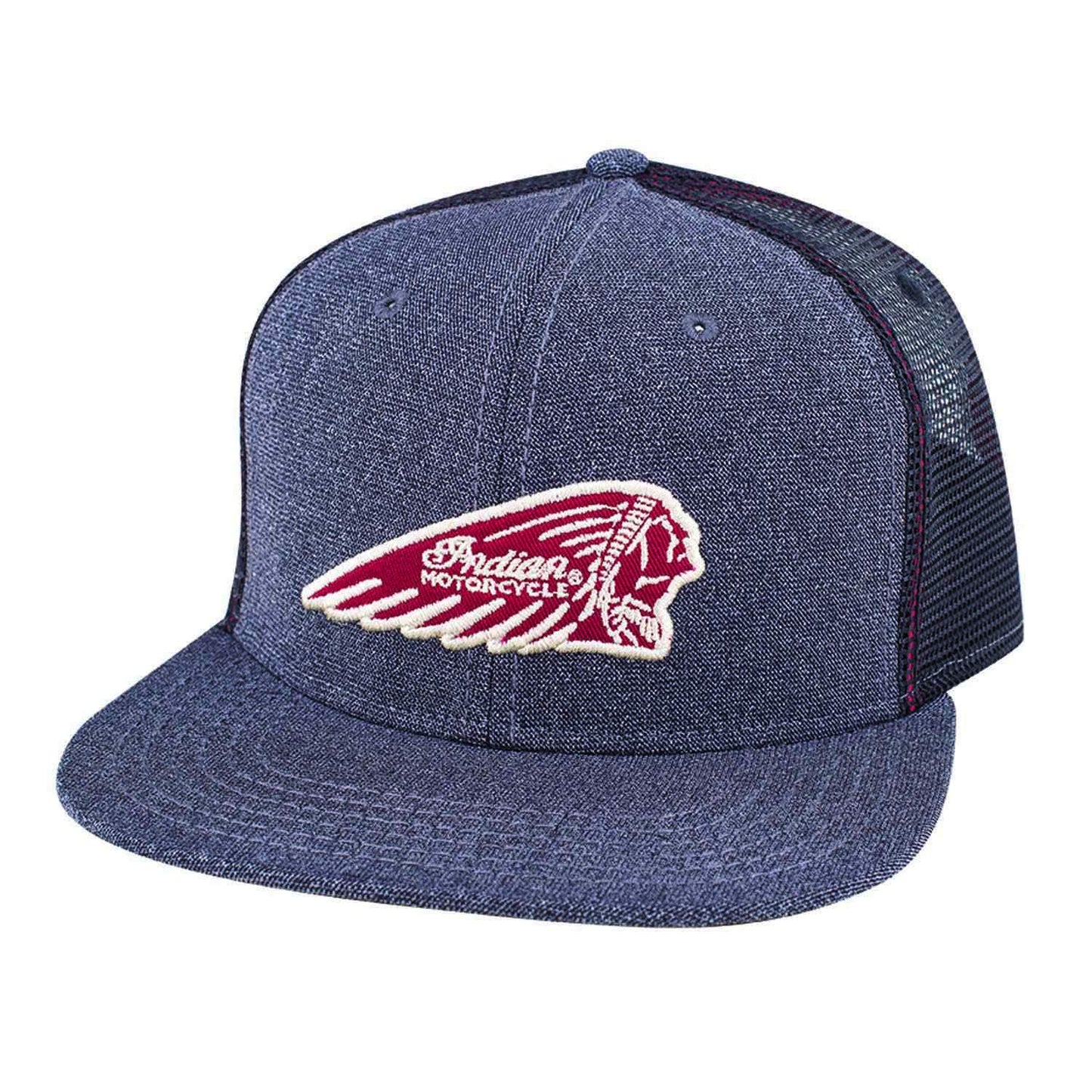 Indian Motorcycle Flatbill Trucker Hat with Logo, Gray