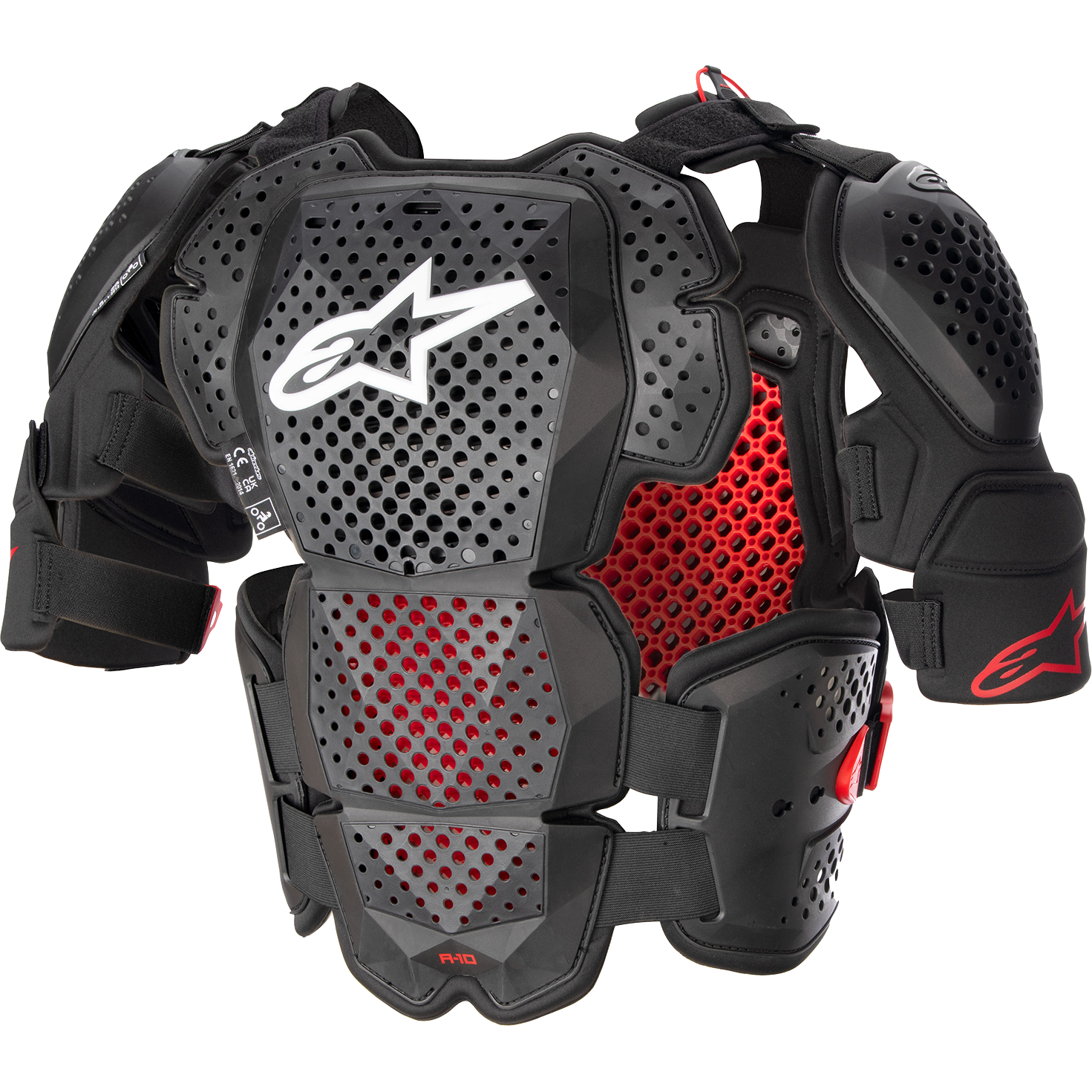 ALPINESTARS A-10 v2 Full Roost Guard - Black/Red - M/L 6700523-1431-ML