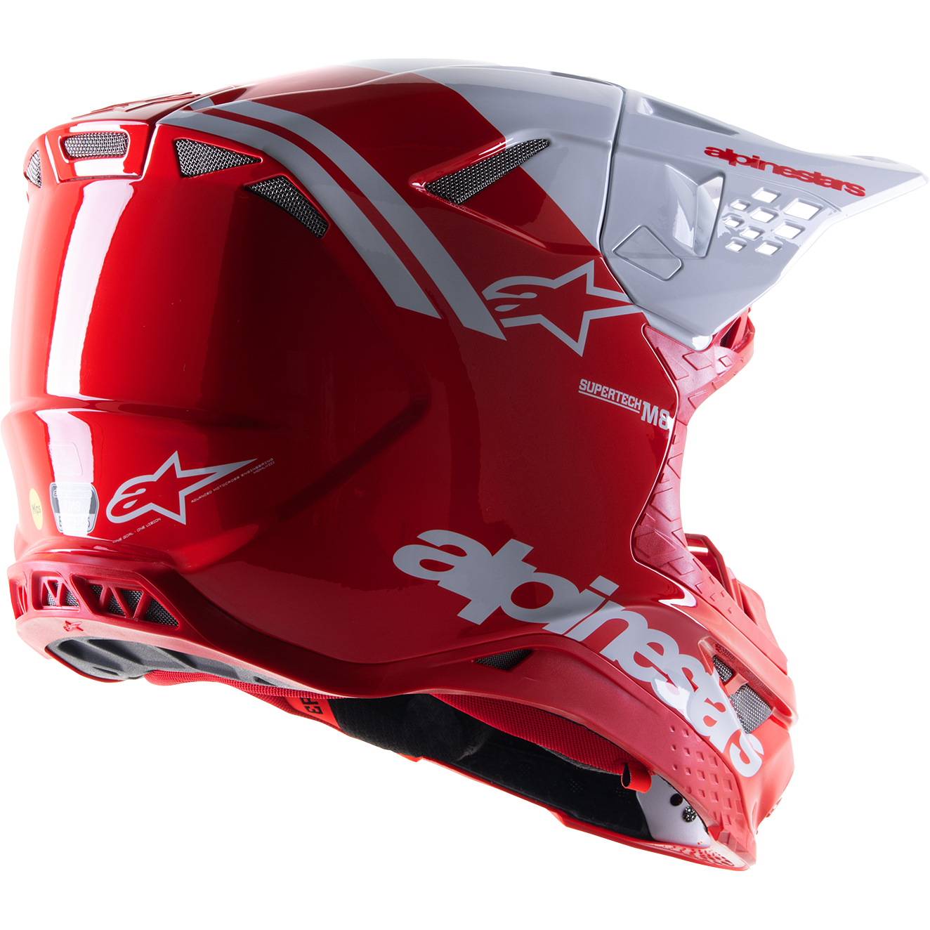 ALPINESTARS Supertech M8 Helmet - Radium 2 - MIPS? - Gloss Red/White - Medium 8301523-3012-MD
