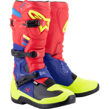ALPINESTARS Tech 3 Boots - Red/Blue/Yellow Fluorescent - US 9 / EU 43 2013018-3375-9
