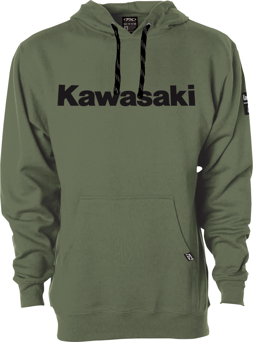 FACTORY EFFEX Kawasaki Squad Pullover Hoodie - Army Green - XL 26-88106