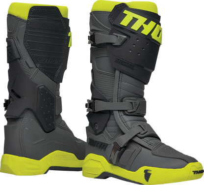 THOR Radial Boots - Gray/Fluorescent Yellow - US 8 / EU 42 3410-2746