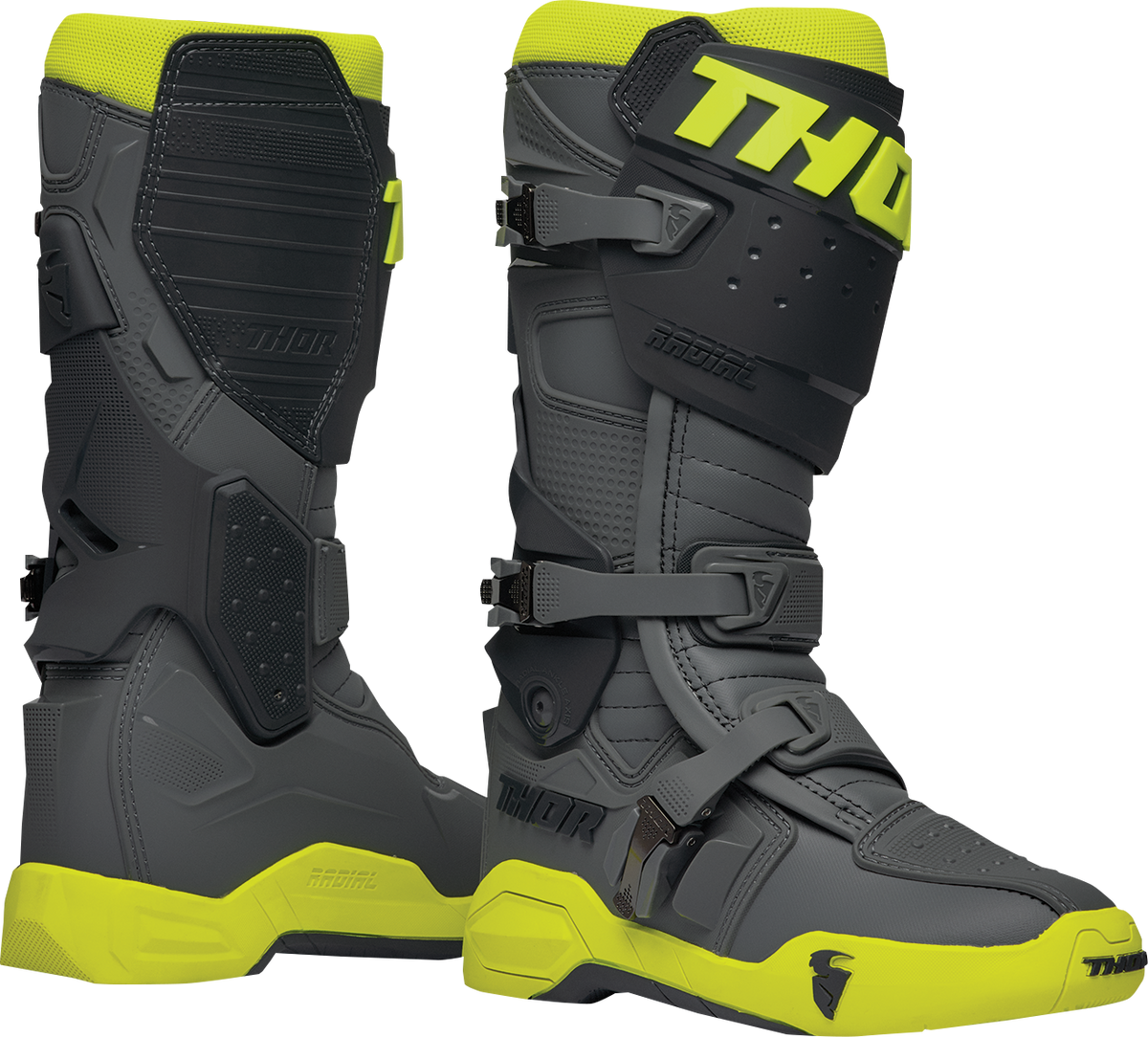 THOR Radial Boots - Gray/Fluorescent Yellow - US 15 / EU 51 3410-2753