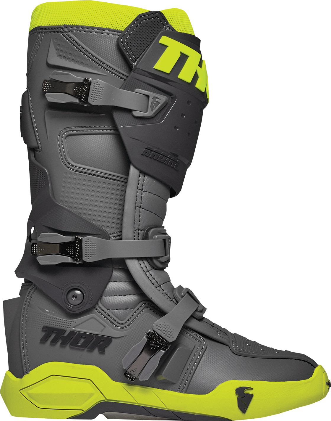 THOR Radial Boots - Gray/Fluorescent Yellow - US 13 / EU 48 3410-2751