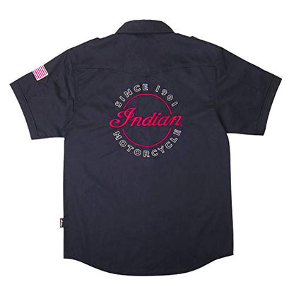Indian Motorcycle Men's Short-Sleeve Casual Shirt, Black - 2863698