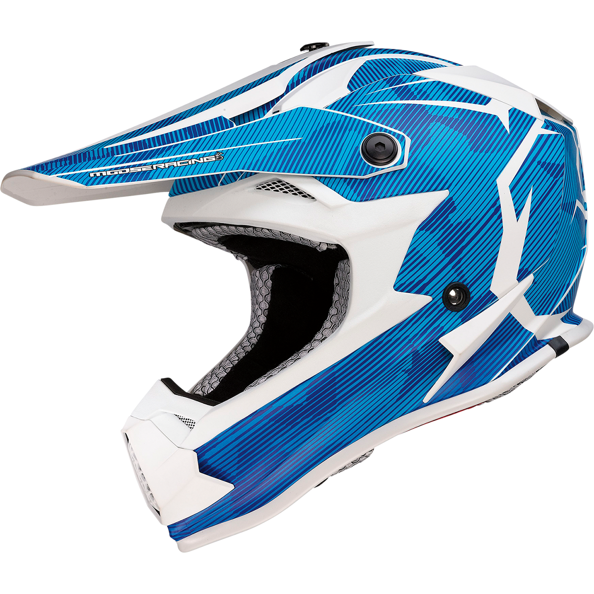 MOOSE OFFROAD Youth F.I. Helmet - Agroid Camo - MIPS? - Blue/White - Medium 0111-1533