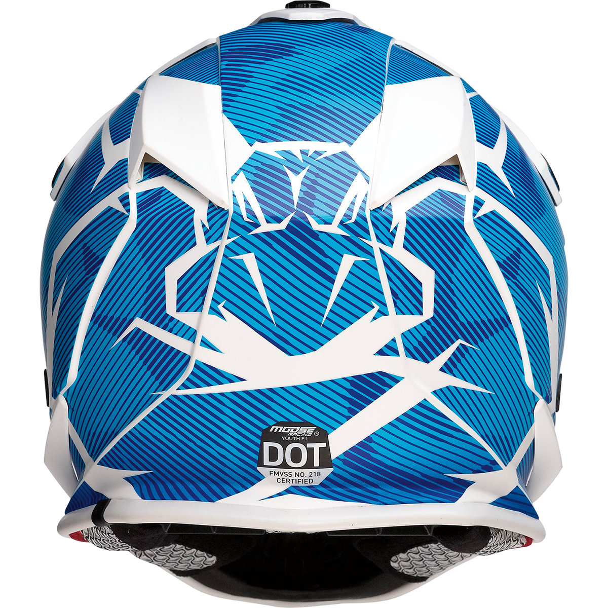 MOOSE OFFROAD Youth F.I. Helmet - Agroid Camo - MIPS? - Blue/White - Small 0111-1532