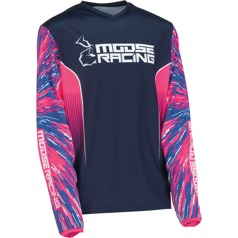 MOOSE OFFROAD Youth Agroid Jersey - Pink/Blue - Large 2912-2259