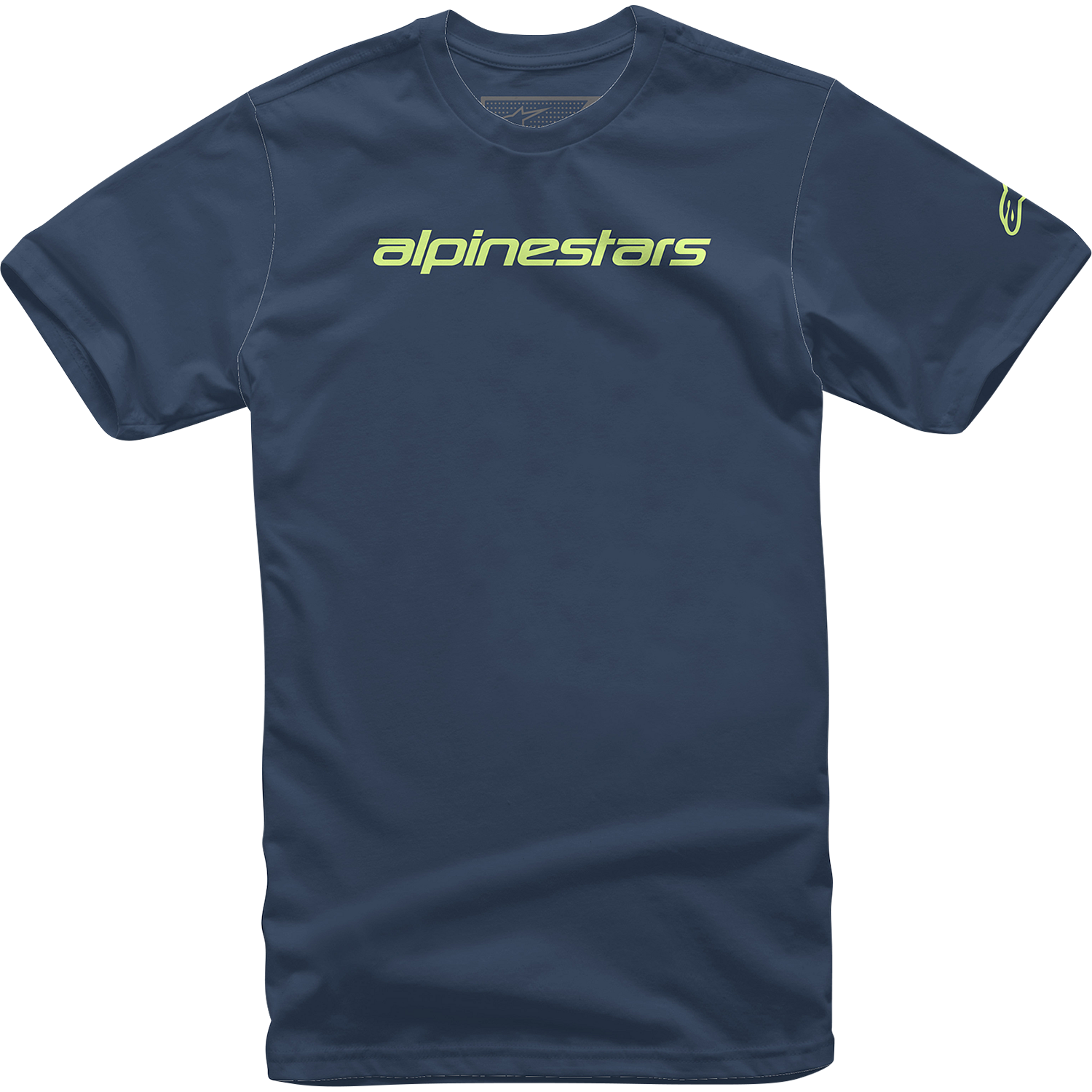 ALPINESTARS Linear Wordmark T-Shirt - Navy/Lime - XL 1212720207036XL