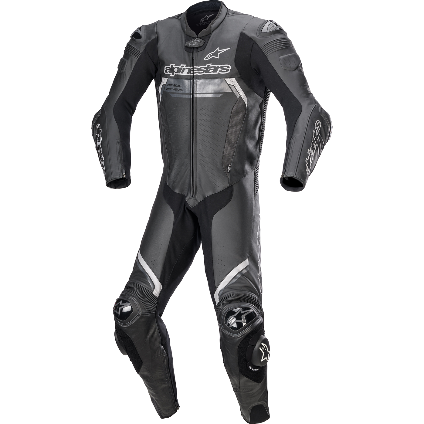 ALPINESTARS Missile Ignition v2 1-Piece Leather Suit - Black/Black - US 46 / EU 56 3150222-1100-56
