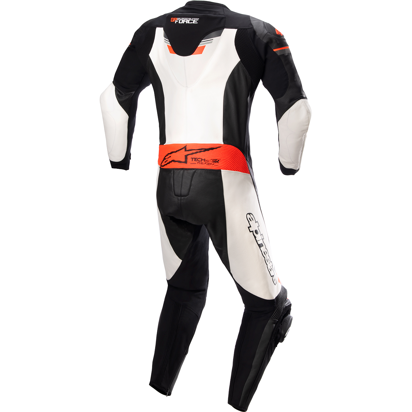 ALPINESTARS GP Force Chaser 1-Piece Leather Suit - Black/White/Red Fluo - US 42 / EU 52 3150321-1231-52