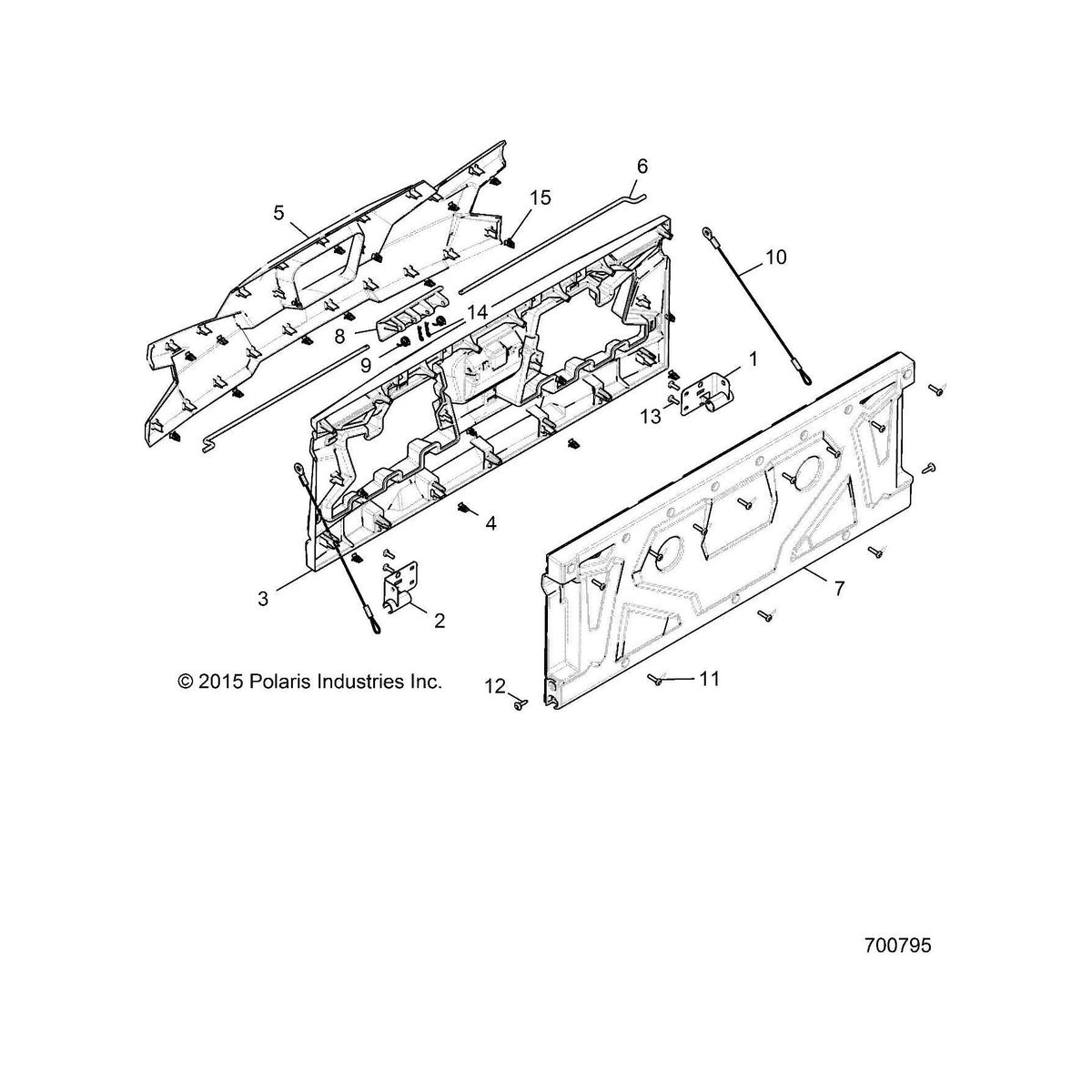 Polaris Ranger ASM-PNL,Trim,Clip,TPO,A.Gray [E999A4][INCL. 15], Genuine OEM Part 2636173-453, Qty 1
