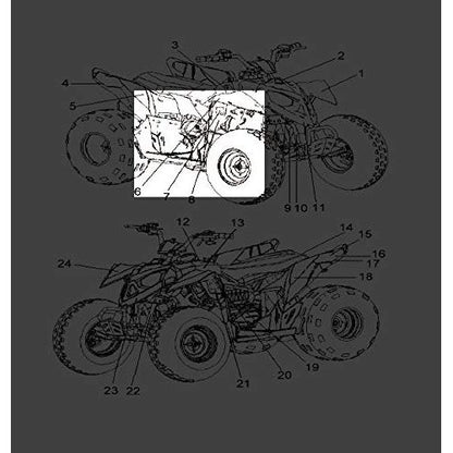 Polaris ATV Reflector Decal, Right, Amber, Genuine OEM Part 7175494, Qty 1