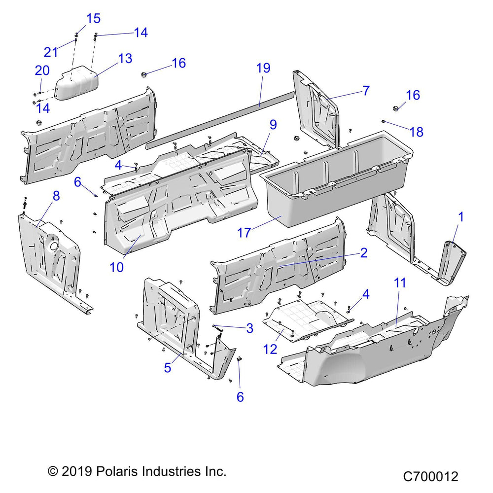 
                      
                        Polaris Ranger Floor, Rear, Gloss Black, RANGER Crew, Genuine OEM Part 5438055-070, Qty 1
                      
                    