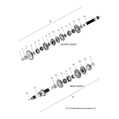 Indian Motorcycle GEAR, 6TH, OUTPUT, Genuine OEM Part 6230537, Qty 1