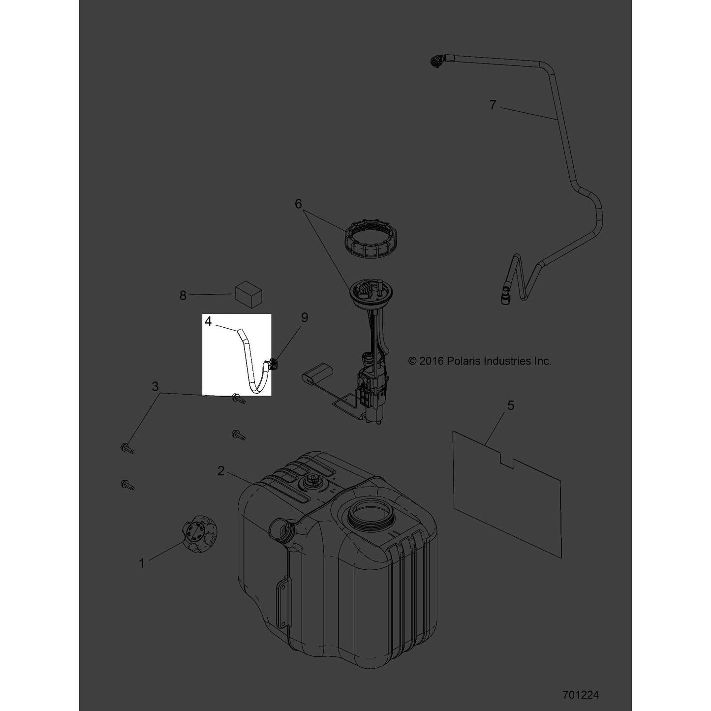 Polaris Ranger Fuel Line, 26 cm, Genuine OEM Part 8450040-26, Qty 1