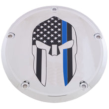 7   M8 Flt/Flh Derby Cover Sparta Blue Line Chrome