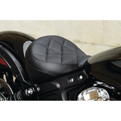 Mustang 18-21 Indian Scout Bobber Standard Touring Solo Seat Diamond Stitch - Black