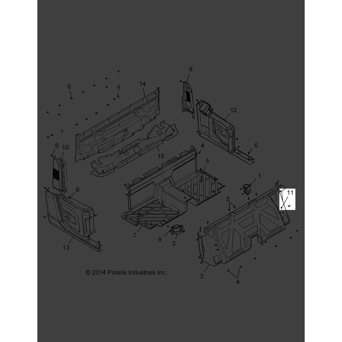 Polaris Ranger Female Rivet, Black, 625 x .32 - .34, Genuine OEM Part 7662186, Qty 1