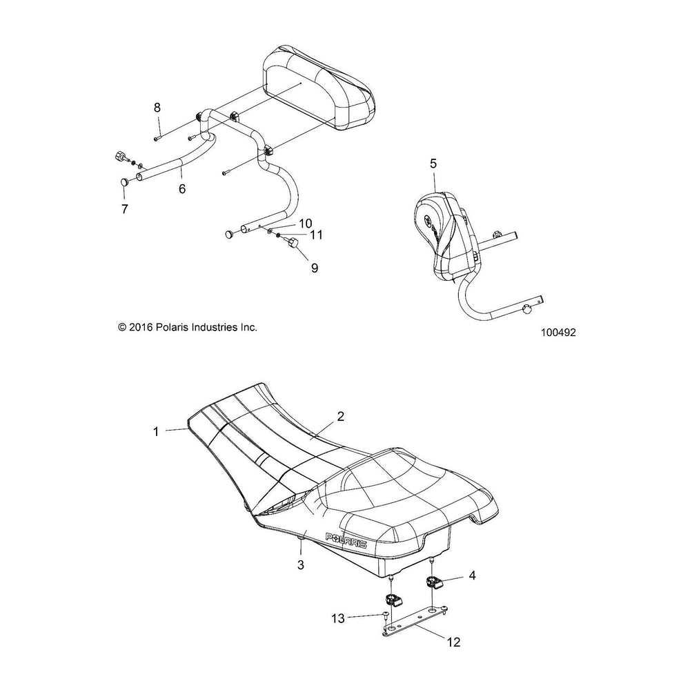 
                      
                        Polaris ATV Seat Cover Assembly, Genuine OEM Part 2685590, Qty 1
                      
                    
