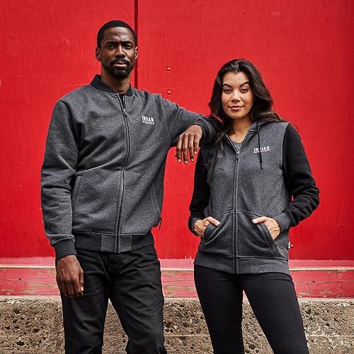 Indian Motorcycle Men's Colorblock Marl Zip Thru, Gray - S - 283341202