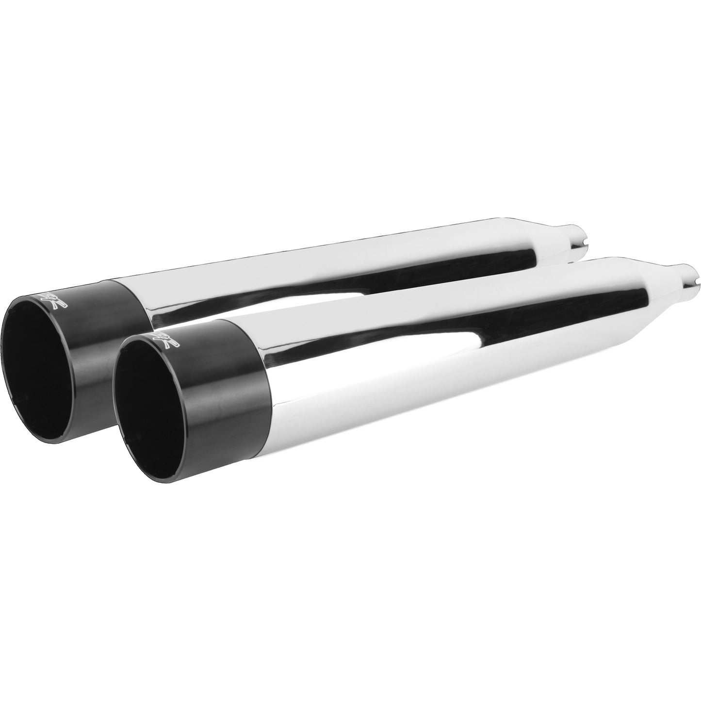 Comp S Slip On M8 Flh/Flt Chrome W/Black Endcap