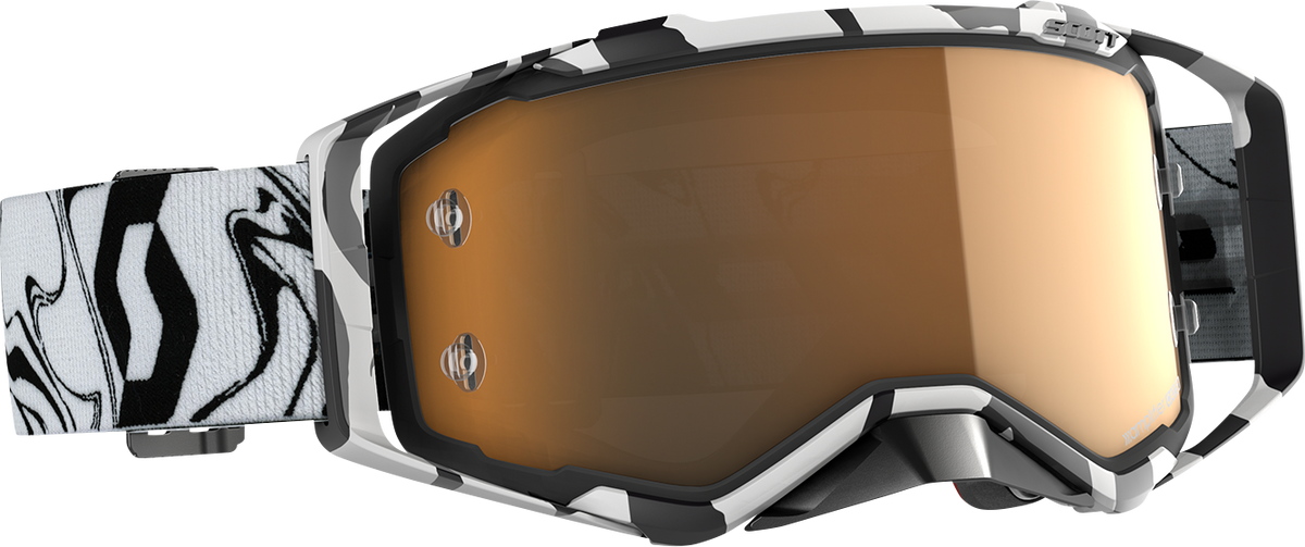 SCOTT Prospect Amplifier Goggle - Marble Black/White - Gold Chrome Works Lens 285536-7082324