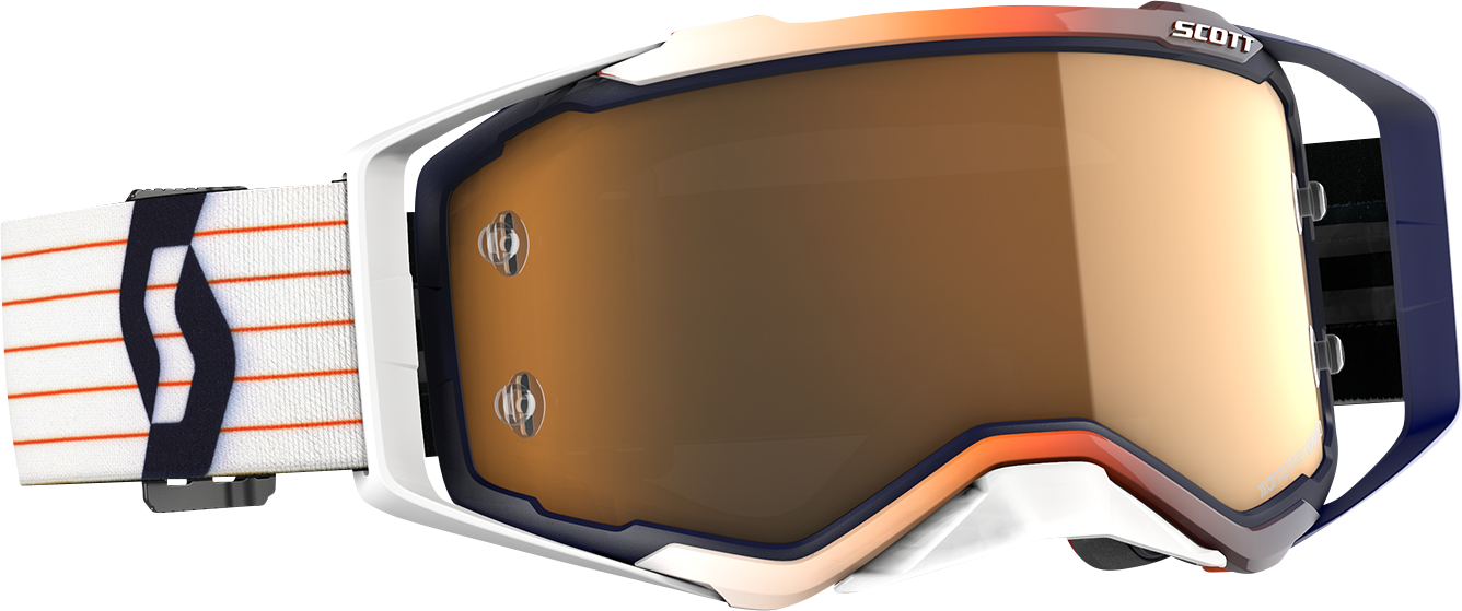 SCOTT Prospect Amplifier Goggle - Blue/White - Gold Chrome Works Lens 285536-1006324