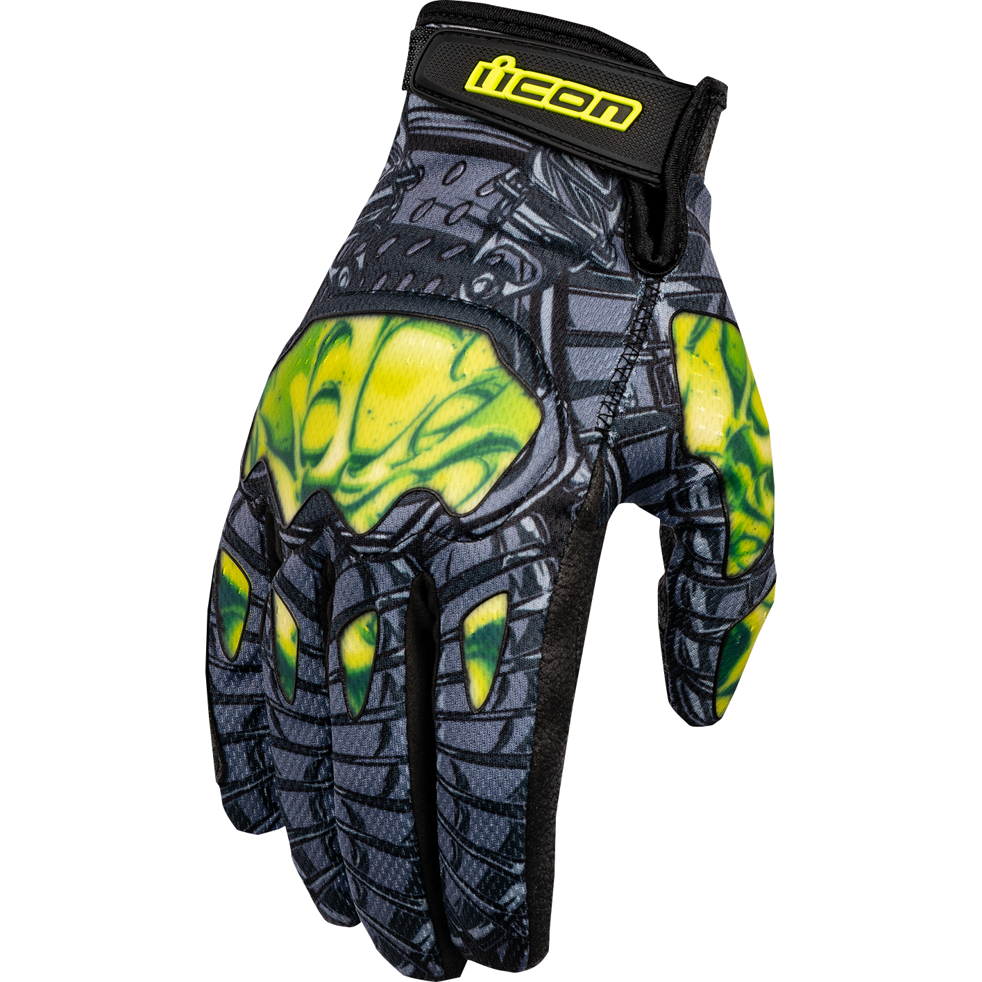 ICON Hooligan Outbreak* Gloves - Green - 2XL 3301-4657