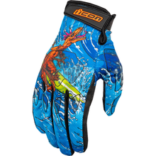 ICON Hooligan* Dino Fury Gloves - Blue - Medium 3301-4636