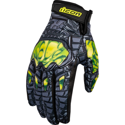 ICON Hooligan Outbreak* Gloves - Green - XL 3301-4656