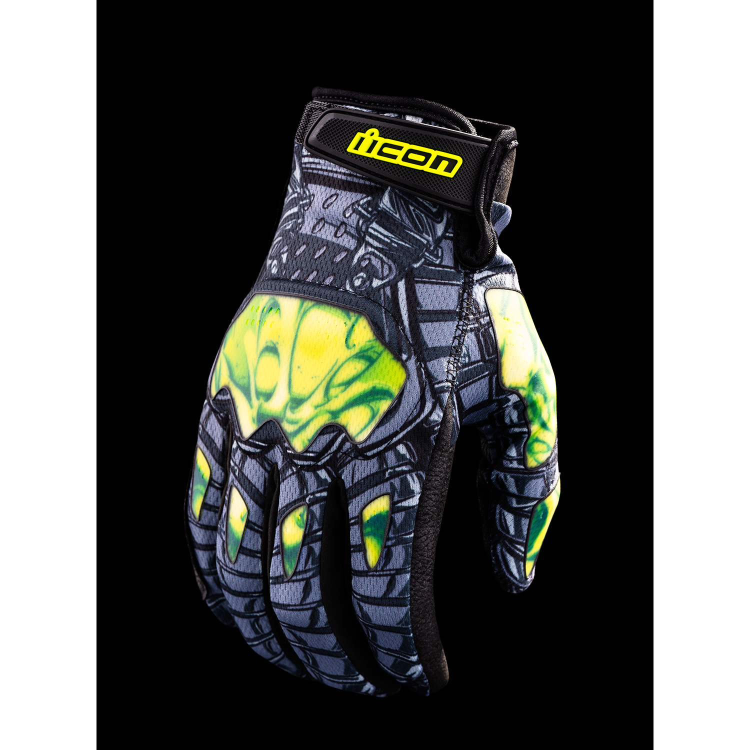 ICON Hooligan Outbreak* Gloves - Green - Small 3301-4653