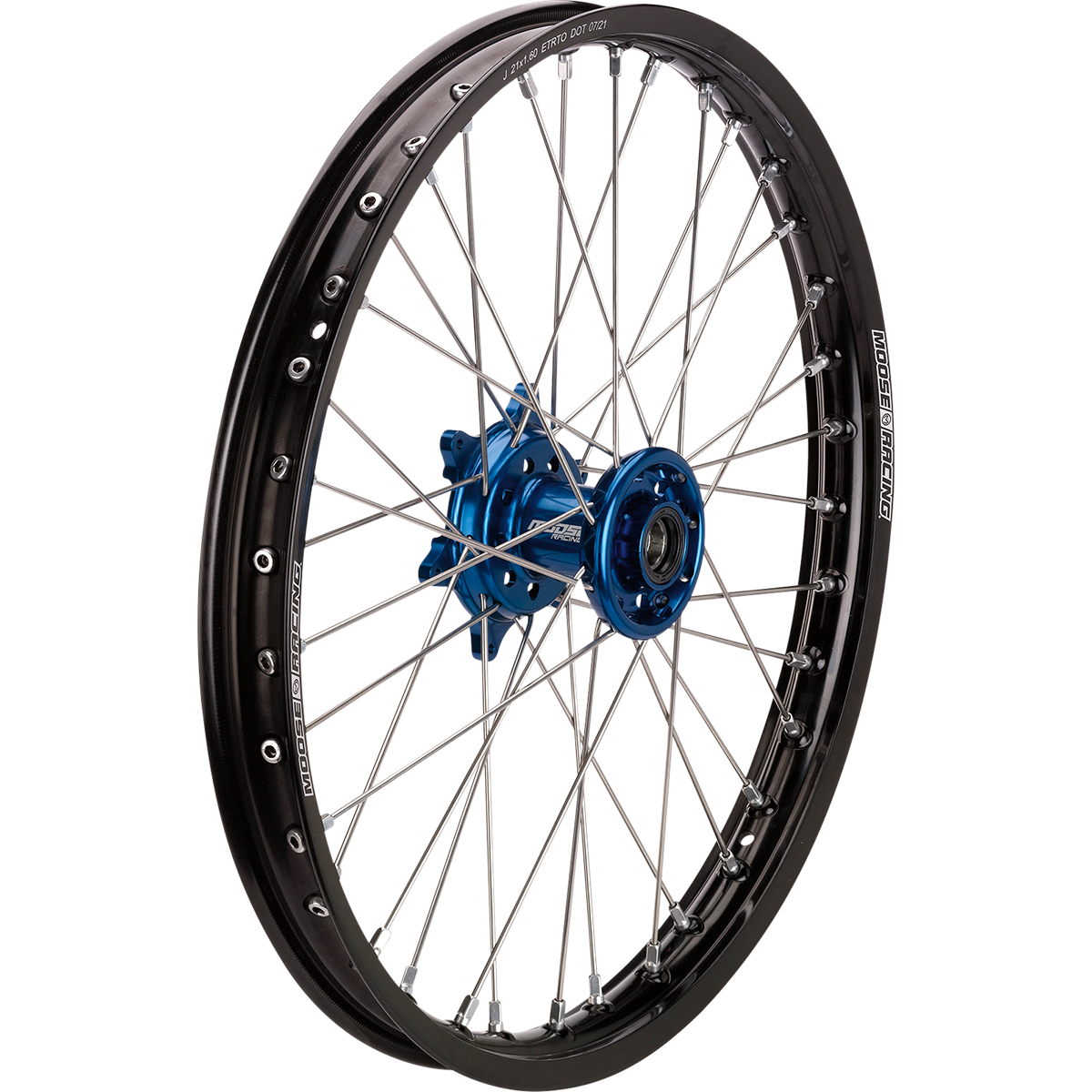 MOOSE OFFROAD Wheel Assembly - SX-1 - Complete - Front - Black Wheel/Blue Hub - 19x1.4 - Suzuki RM/Yamaha YZ YF-14019-BKBU