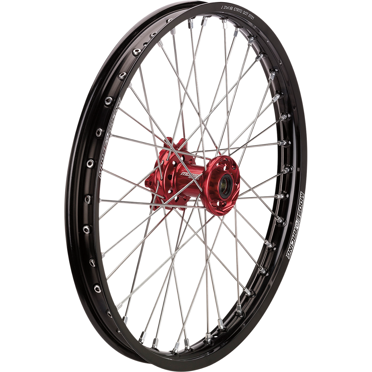 MOOSE OFFROAD Wheel Assembly - SX-1 - Complete - Front - Black Wheel/Red Hub - 21x1.6 - Beta BF-160-21BKRD
