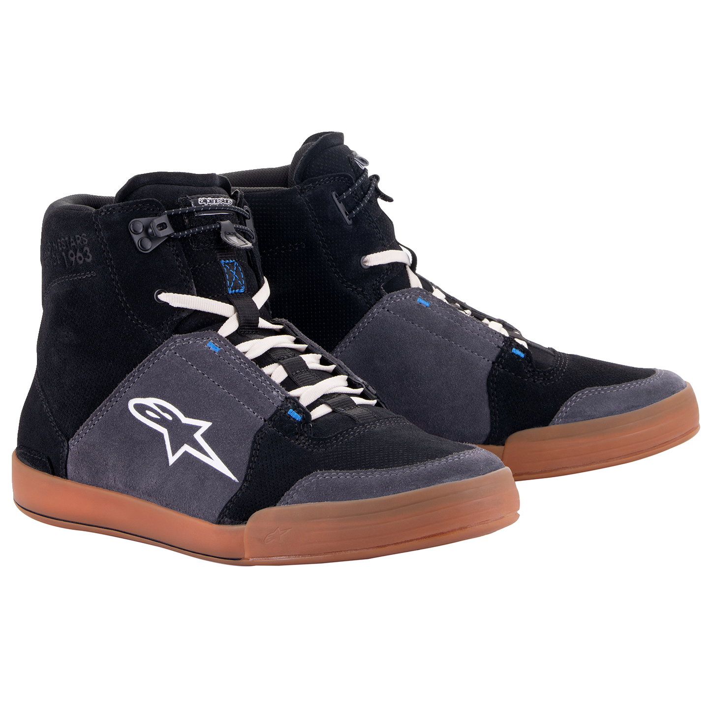 ALPINESTARS Chrome Shoes - Black/Asphalt/Gum Blue - US 12.5 / EU 46 2512322117212.5