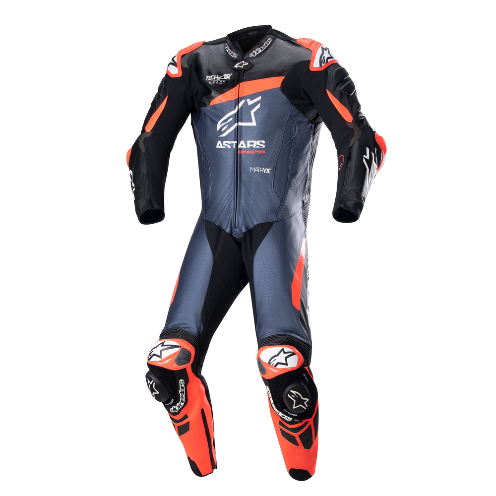 ALPINESTARS GP Plus v4 Leather Suit - Black/Red Fluo/Dark Blue - US 44 / EU 54 3150523135754