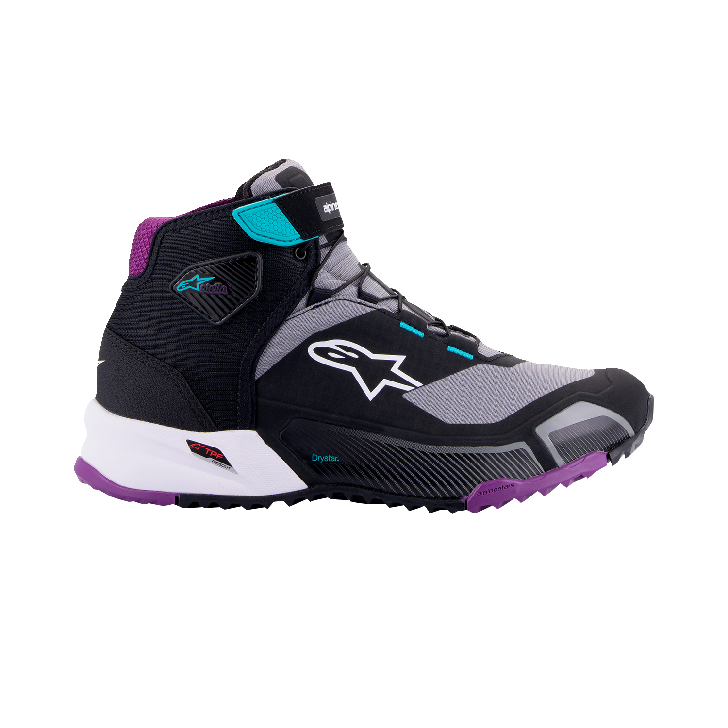 ALPINESTARS Stella CR-X Drystar? Shoes - Black/Gray/Teal/Purple - US 9 261152313709