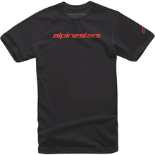 ALPINESTARS Linear Wordmark T-Shirt - Black/Warm Red - Large 1212720201523L