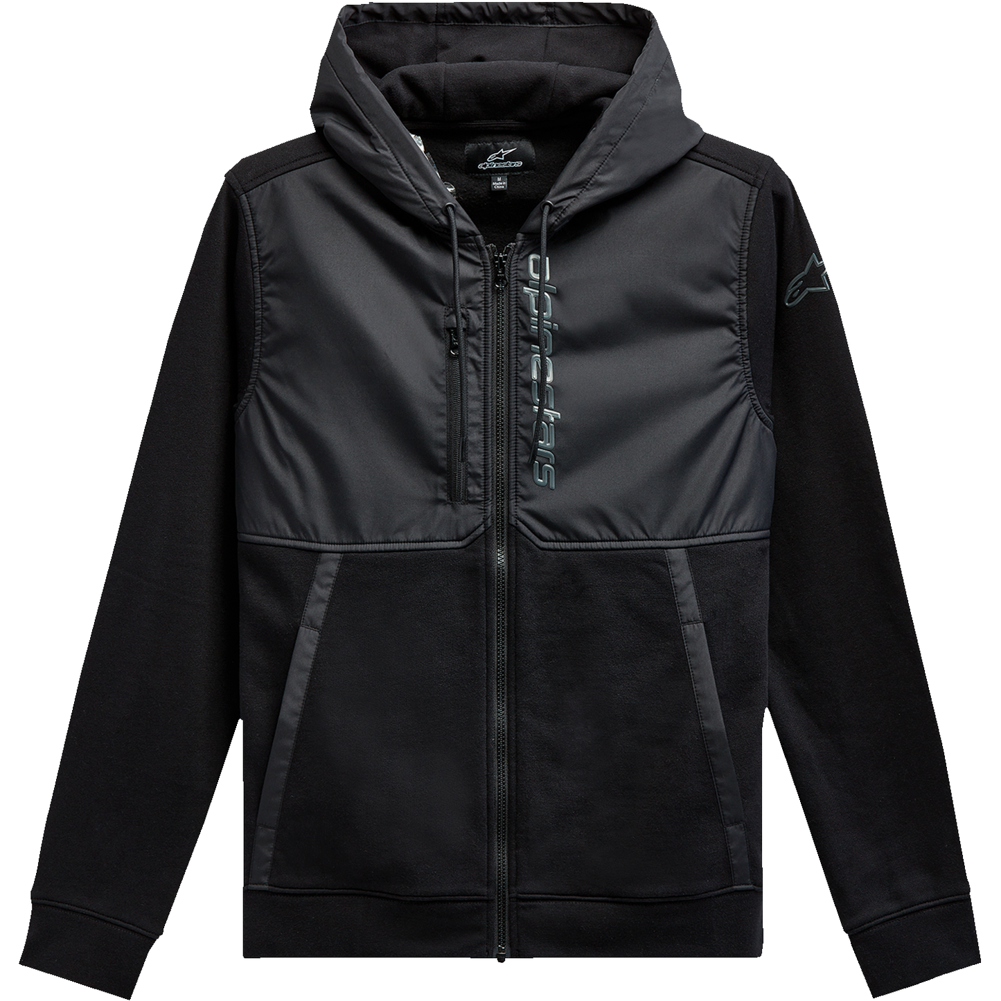 ALPINESTARS Aligned Zip Hoodie - Black/Black - Large 1213510001010L