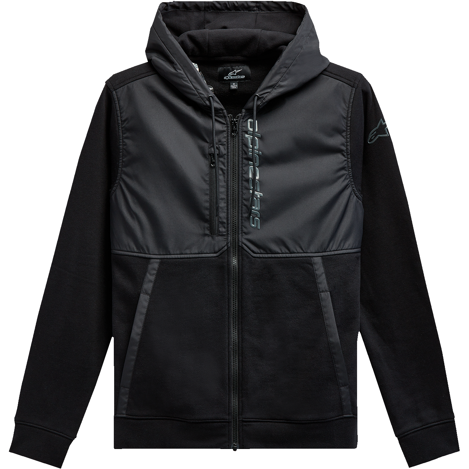 ALPINESTARS Aligned Zip Hoodie - Black/Black - Large 1213510001010L