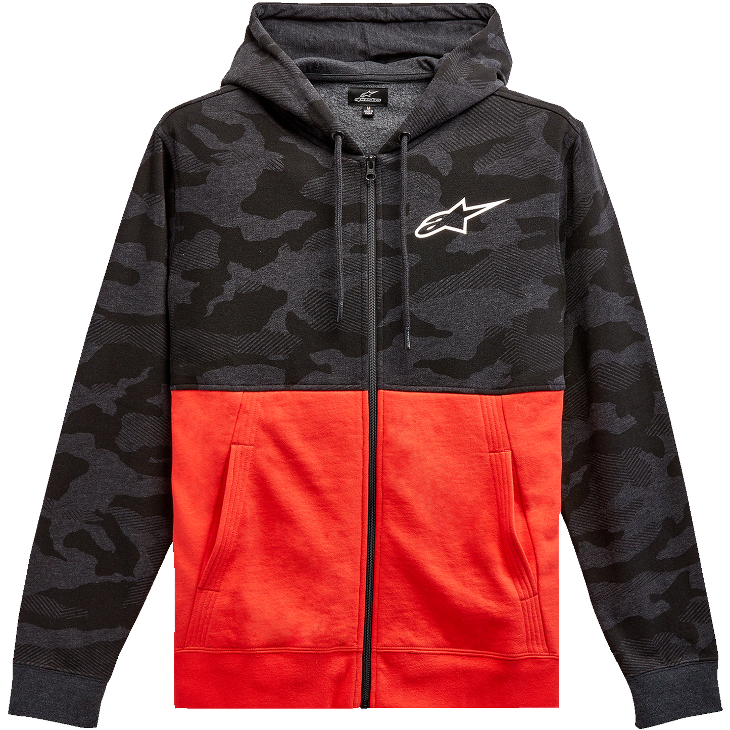 ALPINESTARS Camo Block Hoodie - Charcoal Heather/Warm Red - 2XL 12135105018162X